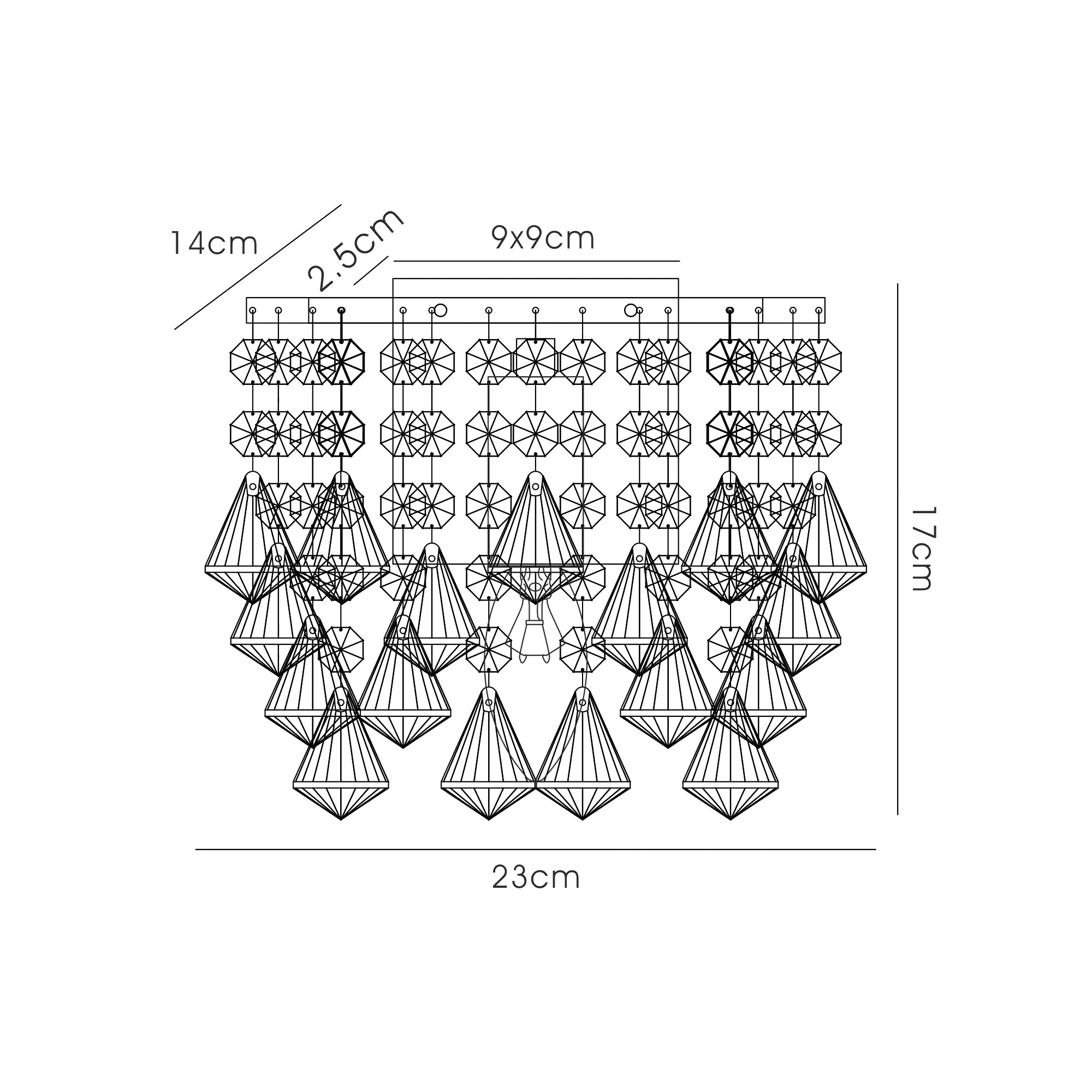 D0161  Acton Crystal Wall Lamp 1 Light Polished Chrome Prism Crystal